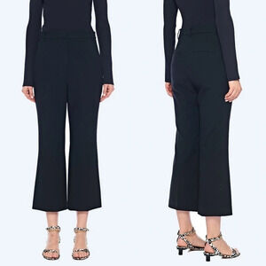 NWOT Tibi Anson Crop Bootcut Pants Black Minimalist Contemporary Classic Women 8